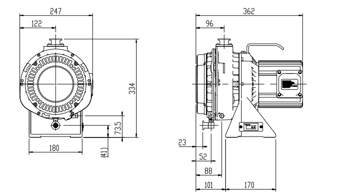 ANEST IWATA  Oil Free Scroll Vacuum Pump, ISP-250E-SV, Single Phase, Vertical Inlet,  250 L/Min