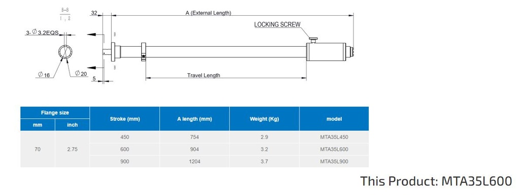 Magnetic Couple Transfer Arm, 600mm Travel, CF70 Flange