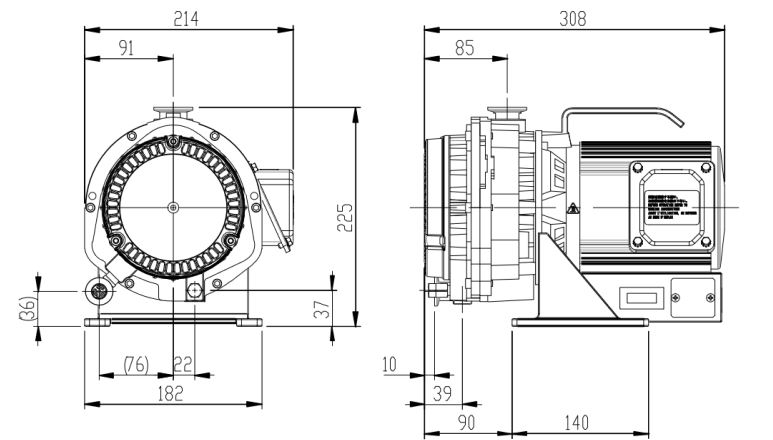 ANEST IWATA  Oil Free Scroll Vacuum Pump,ISP-90 Vacuum Pump, Single Phase, Vertical Inlet,  90 L/Min