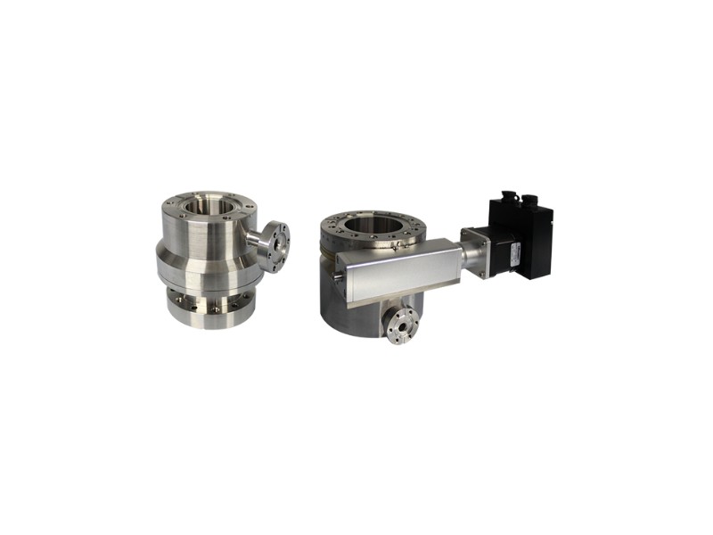 Compact Differentially Pumped Rotary Feedthrough (Manual) 360 Degree Rotation, CF114 Flange