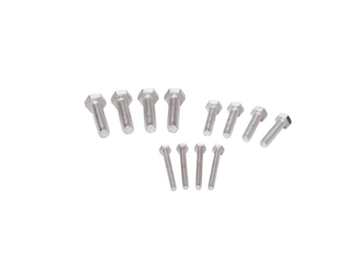 [SPF100TBWS] CF100 Silver Plated Bolts with Plain Stainless steel Nuts and Washers for Joining a Through Hole to a Tapped Flange